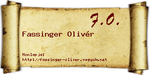 Fassinger Olivér névjegykártya